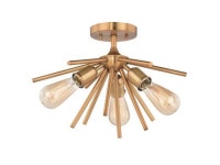 Vaxcel International C0164 17 in. Estelle Semi - Flush Mount, Natural Brass - Newegg.com