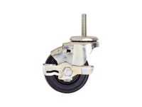 Intermetro L3RBLB 3 in. Rubber Caster with Brake  Black - Newegg.com