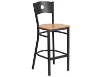 HERCULES Series Black Circle Back Metal Restaurant Barstool - Natural Wood Seat - Newegg.com