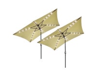 GHP 2-Pcs 10x6.5 6-Ribs Beige Aluminum Crank Tilt Umbrella with 20 Solar LED Lights - Newegg.com GHP 2-Pcs 10&#39;x6.5&#39; 6... 