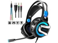 Gaming Headset with Microphone, 7.1 Stereo Surround Sound Wired Over Ear Headphone for Xbox One, PS4, PC, Laptop, Nintendo Switch... 