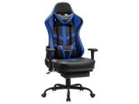 VON RACER Massage Gaming Chair with Footrest - Racing Computer Desk Office Swivel Task Chair Ergonomic Executive Bonded Leather... 