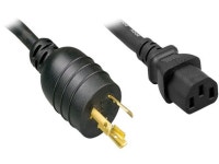 Nippon Labs L6-20P / C13 High Voltage / High Current Power Cord, NEMA L6-20P to IEC-60320-C13, SJT, 14 AWG., 15A, 250V, Black 6... 
