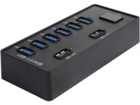 BYTECC U3-6CHUB USB 3.0 Super Speed 6 Ports HUB 5Gbps Data Rate & 2x 2.4a Charging Port With a 60 Watts (12V;5A) - Newegg.com
