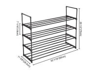 4 Tier Shoe Rack Shelf 16 Pairs 35 7/16 x 11 5/8 x 29 1/2 Storage Organizer Metal Holder Entryway - Newegg.com