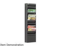Steel Magazine Rack, 11 Compartments, 10w x 4d x 36-1/4h, Black - Newegg.com