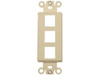 Morris Products 88106 Decorator Wallplate For Keystone Jacks And Modular Inserts Three Ports Ivory - Newegg.com