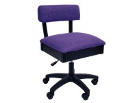 Arrow Adjustable Height Hydraulic Sewing and Craft Chair with Under Seat Storage, and Solid Fabric - Royal Purple Upholstery... 