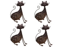 Set of 4 LED Solar Lighted Brown Steel Cat Garden Statue 15” - Newegg.com Set of 4 LED Solar Lighted Brown Steel Cat Garden... 