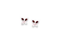 925 Silver Cubic Zirconia & Red Enamel Childrens Butterfly Stud Earrings - Newegg.com 925 Silver Cubic Zirconia &#38; Red Enamel... 