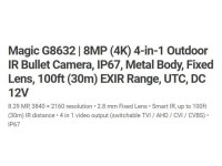 Eyemax Magic series TIR-G8632 HD-TVI 8MP UHD 4K Outdoor Bullet IR Camera, 2.8mm, 12V DC - Newegg.com