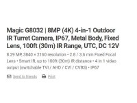 Eyemax Magic series TIU G8032 8MP 4K UHD Outdoor IR Turret Camera, IP67, Metal Body 2.8mm Wide 12V DC - Newegg.com