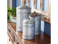 Deco 79 38168 Rustic Metal Farmhouse Galvanized Canisters, Set Of 3 Iron Canisters, 7, 9, And 11 Inch (H) - Newegg.ca Deco 79... 