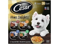 CESAR HOME DELIGHTS Soft Wet Dog Food Pot Roast & Vegetable, Beef Stew, Turkey Potato & Green Bean, and Hearth Chicken & Noodle... 