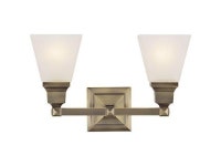 Livex Lighting 1032-01 Mission 2-Light Bath Light, Antique Brass - Newegg.com