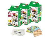 fujifilm instax mini instant film 2 pack  60 sheets  white for fujifilm instax mini 8 & mini 9 cameras + frame stickers and... 