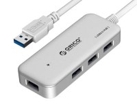 ORICO Compact 4 Port SuperSpeed USB3.0 HUB with 8 inch cable Devices Expansion for your Mac,Windows,PC,Laptop -Silver (H4014-U3)... 