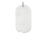 14K White Gold Dog Tag Disc Charm - Newegg.com