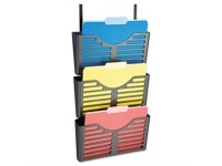 Officemate 29314 Filing System with Hanger Set, 3 Pockets, Letter, 28 x 13 .5 x 4 .75, Charcoal - Newegg.com