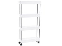 Modern Home 4 Tier Narrow Sliding Storage Organizer Rack - Laundry/Bathroom/Kitchen Rolling Cart (White) - Newegg.com