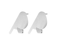 Adhesive Hook Bird Shape Single Hook Wall Hanger Stainless Steel Brushed Surface, 54x47mm Silver Tone 2Pair - Newegg.com