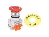 22mm Mounting Latching Emergency Stop Push Button Switch with 60mm Emergency Stop Sign 2NC - Newegg.com