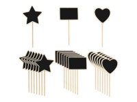 24pcs Mini Chalkboards Signs with Supporter Wood Delicate Design Chalkboard Tag for Message Board Signs Table Number Reminder... 