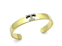 Two Tone Gold & Silver Bangle Cuff Bracelet, Letter T in Top Grade Crystal - Newegg.com