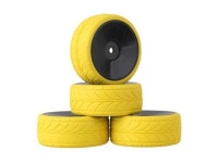 4xRC1:10 On Road Car Yellow Arrow Pattern Rubber Tyre+Black Smooth Wheel Rim - Newegg.com