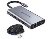 UtechSmart 12 in 1 riple Display USB Type C Adapter Docking Station and Venus Pro RGB MMO Wireless Gaming Mouse - Newegg.com