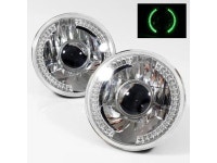 ModifyStreet Green LED Ring H6014/H6015/H6017/H6052/H6024 7... H6017&#47;H6052&#47;H6024 7&#34; Round Semi-Sealed Beam Projector... 