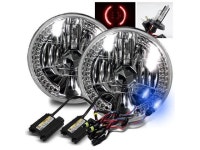 ModifyStreet 10000K H4-2 HID + Red LED Ring H6014/H6015/H6017... Red LED Ring H6014/H6015/H6017/H6052/H6024 7... 