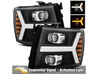 com AlphaRex PRO-Series Black For 07-13 Chevy Silverado 1500/07-14 Silverado 2500HD/3500HD LED Tube Dual Projector... 