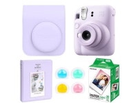 Fujifilm Fujifilm Instax Mini 12 Instant Film Camera, Lilac Purple Bundle with Instax Mini Custom Case, Accessory Kit and... 