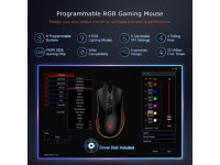 CORN RGB Gaming Mouse Wired, Adjustable 10,000 DPI, 8 Programmable Buttons-7 RGB Lighting Modes Ergonomic USB Mice PMW3325 with... 