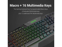 Corn S101-BB PC Gaming Keyboard Mouse Combo RGB LED Backlit Wired with Macro & Multimedia Keys, 8 Buttons RGB Backlit Mouse 7200... 