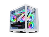CORN GYZ - Full Perspective PC Gaming Case, Support 360 Water Cooling, Panoramic Side View Of Tempered Glass,Bottom Pull-Out Dust... 