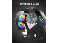 CORN Alien Irregular Opened(Not Dustproof) PC Case, Tempered Glass Gaming Desktop Computer Case, Micro ATX/Mini ITX, Support 240... 