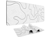 Large Gaming Mouse Pad Desk Pad 31.5 x 11.8in Black and White Mouse Pad for Keyboard, Topographic Mouse Pad with Anti-Slip Rubber... 
