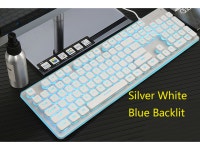 CORN L1 Ergonomic Design, 26 Anti-ghosting Cool Exterior Mechanical Feeling Waterproof Silent Wired Blue Backlit Led Gaming... 