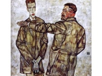 Egon Schiele Double Portrait (also known as Chief Inspector Heinrich Benesch and His Son Otto) - 16 x 16 Premium Canvas Print... 