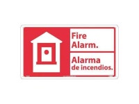 NMC FBA2R Fire Alarm Sign - Bilingual, 10 in Height, 18 in Width, Rigid Plastic - Newegg.com