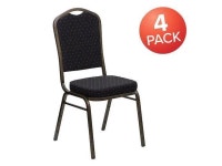 FLASH FURNITURE 4-FD-C01-GOLDVEIN-S0806-GG Black Fabric Banquet Chair,PK4 - Newegg.com