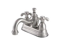 Kingston Brass KS7108TX 4 in. Centerset Lavatory Faucet with Heritage Spout & Metal Cross Handle, Satin Nickel - Newegg.com