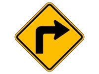 LYLE W1-1R-24DA Traffic Sign,24 x 24In,BK/YEL,DMD GR AL - Newegg.com