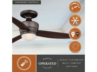VAXCEL F0063 Adrian 44 In. Quiet Bronze Flush Ceiling Fan with LED Light Kit - Newegg.com