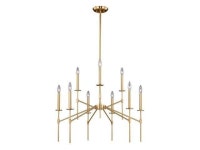 VAXCEL H0180 Kedzie 9 Light Brass Mid-Century Modern Chandelier - Newegg.com