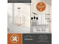 VAXCEL H0178 Kedzie 6 Light 2 Tier Brass Mid-Century Modern Chandelier - Newegg.com