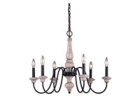 VAXCEL H0236 Georgetown 6 Light Gray Wood Farmhouse Chandelier - Newegg.com