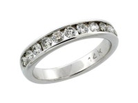 14k White Gold 11-Stone Ladies Diamond Ring Band w/ 0.81 Carat Brilliant Cut Diamonds, 5/32 in. (4mm) wide - Newegg.com 14k... 